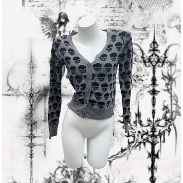 Skull punk slim fit cardigan