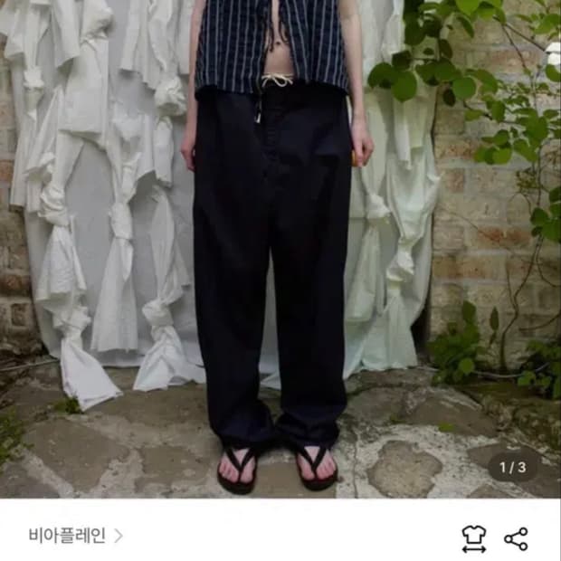 비아플레인 Pico stripe blouse_Navy stripe