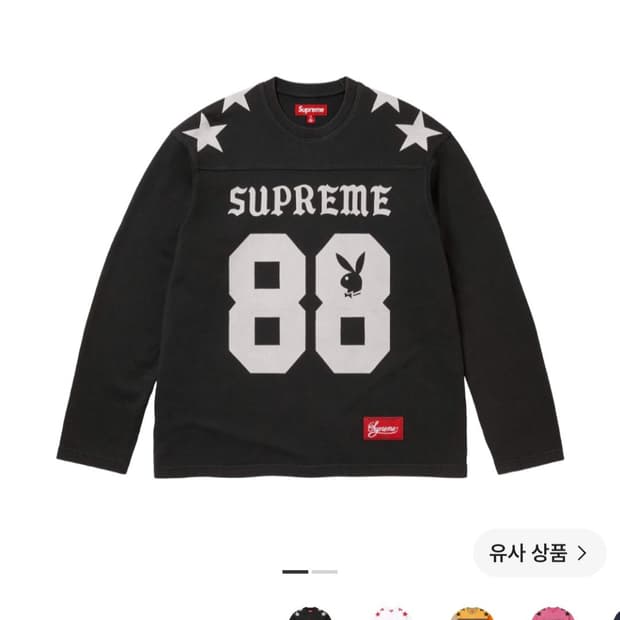 급처)슈프림 x 플레이보이 롱슬리브 풋볼 탑 블랙