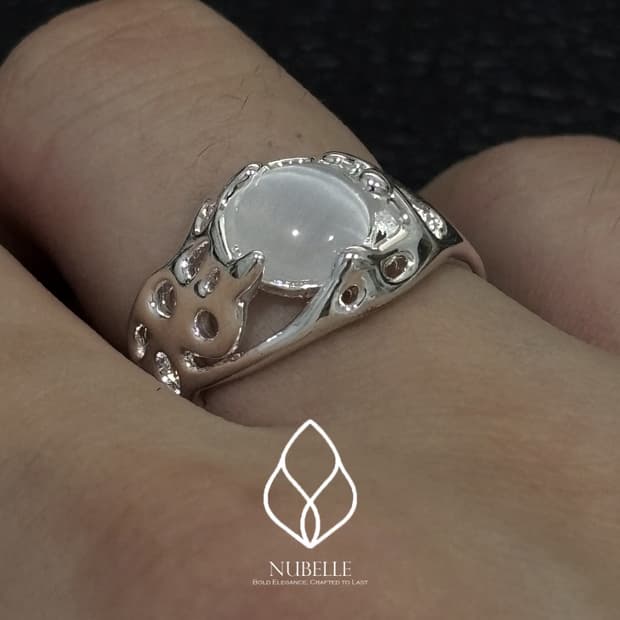 🌗 Onyx net ring / 오닉트 네트 925실버 반지