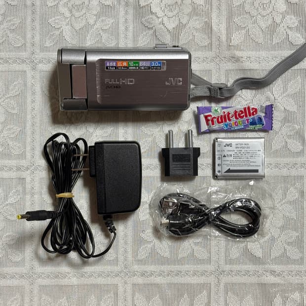 풀구성 JVC GZ-V590 핑크캠코더 빈티지캠코더 핑크디카 빅터 소니