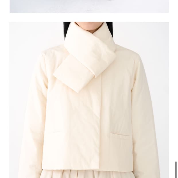 새) 유노이아 버튼 패딩 자켓 크림
