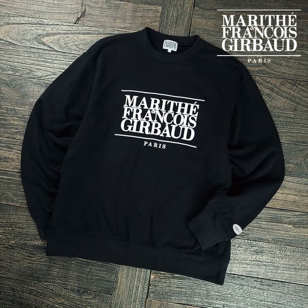 [마리떼프랑소와저버] 빅로고 프린팅 오버핏 맨투맨 블랙 M19180