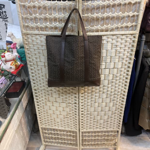 정품 셀린느 C 마카담 캔버스 가죽 토트백 팝니다