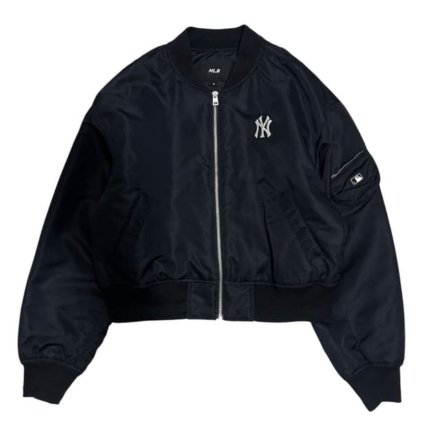MLB 미디움 로고 패디드 뉴욕양키스 크롬 점퍼