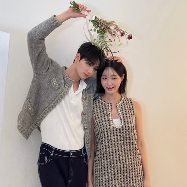 문선 트위드 가디건 자켓