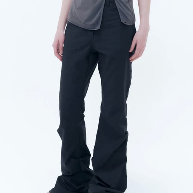 미세키서울 코튼 셔링 부츠컷 팬츠 블랙 3