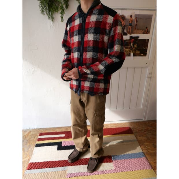 준야 와타나베 eYe 체크 플리스 자켓