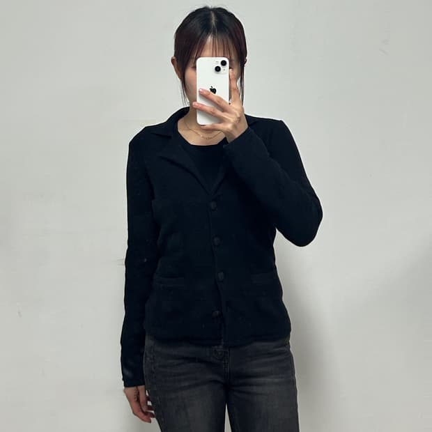 [정품] 샤넬 유니폼 라인 cc버튼 니트 블레이저 & 베스트 네이비 셋업