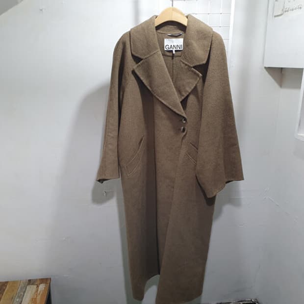 GANNI 가니 울 롱코트 36 #524J