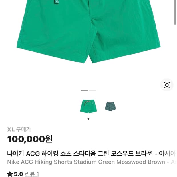 나이키 ACG 하이킹 쇼츠 반바지 (새제품.L )