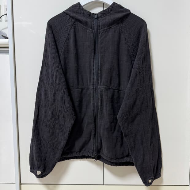 4) 폴리테루 휴먼 체크 후디 파카 블랙