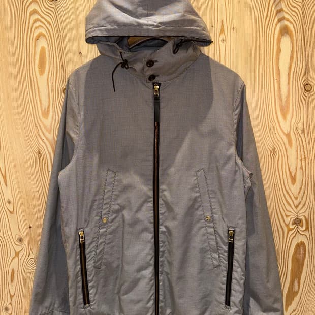 폴스미스 체크 후드 블루종 자켓