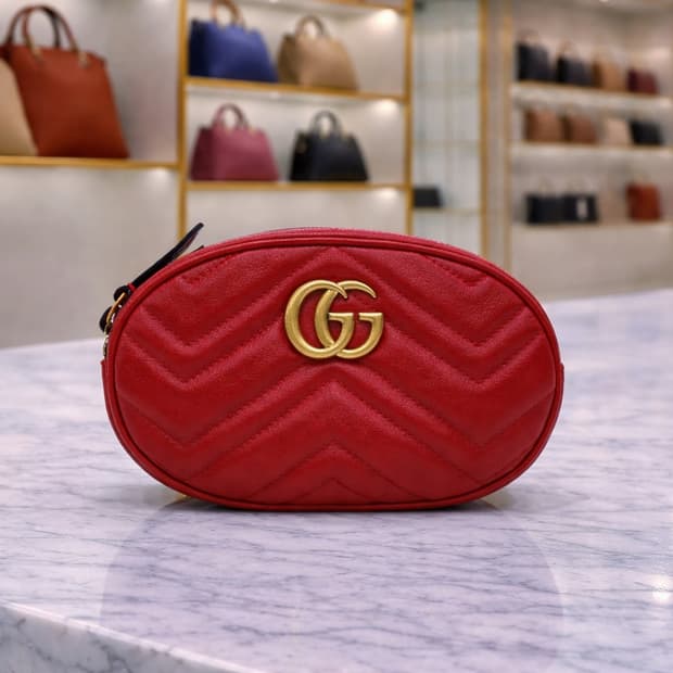 [S급] 구찌 GG 마몽 마틀라세 벨트백 레드 판매합니다!!!