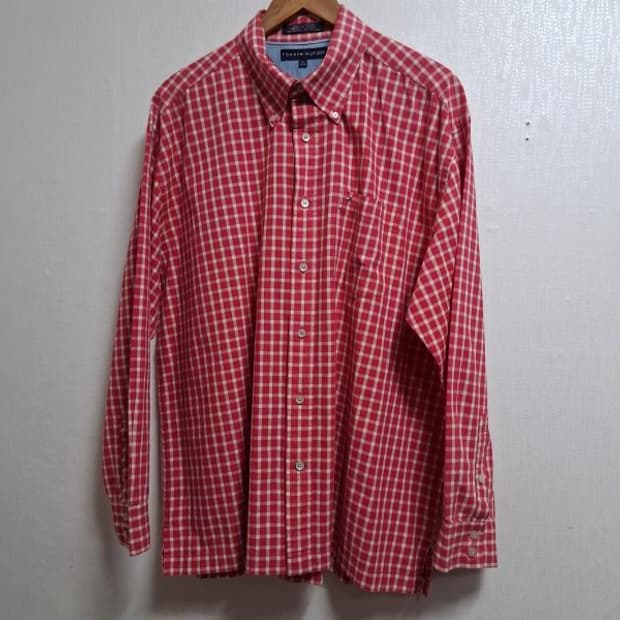 타미힐피거 체크 긴팔셔츠 남성110 일본빈티지 