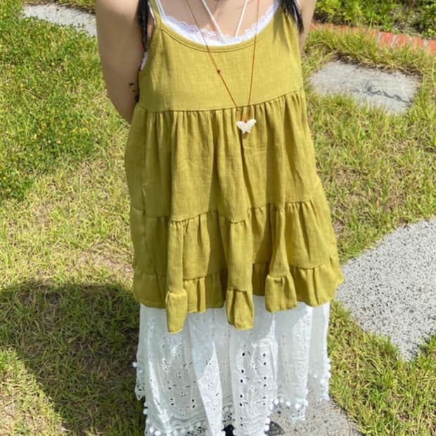 나의나인 올리브 캉캉 미니원피스