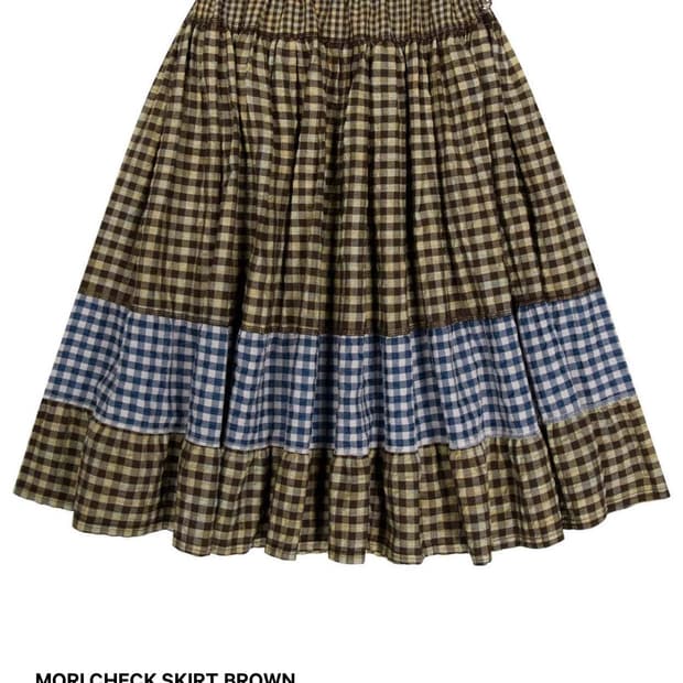 코이세이오 모리 체크 스커트 브라운