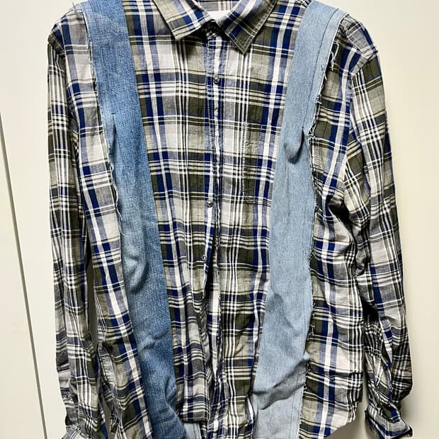 [m] re;code 래코드 데님 패치워크 셔츠