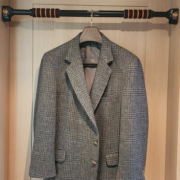 그레이 체크 모직자켓 XL