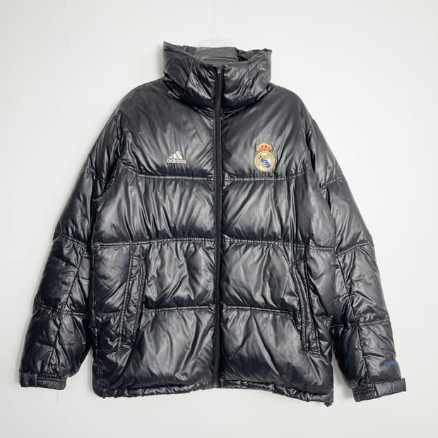 E2 아디다스 레알 마드리드 유광 덕다운 패딩 100사이즈