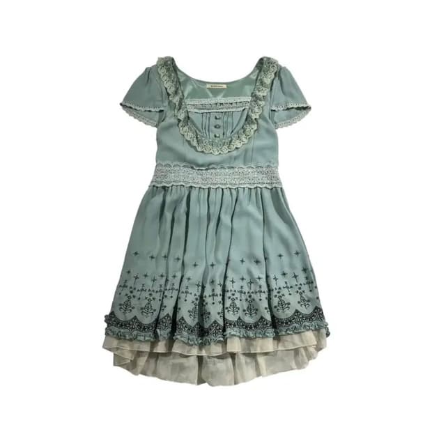 엑시즈팜 레이어드 민트 원피스