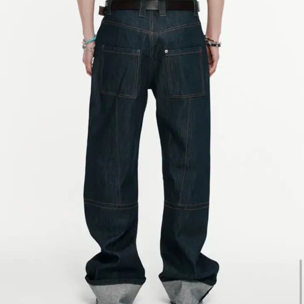 알렌느 턴업 데님팬츠 인디고