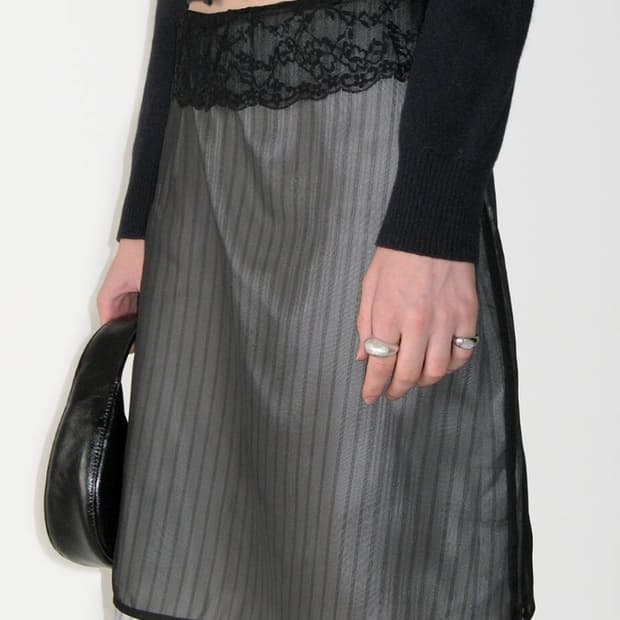 썬번프로젝트 레이어드 미디 스커트