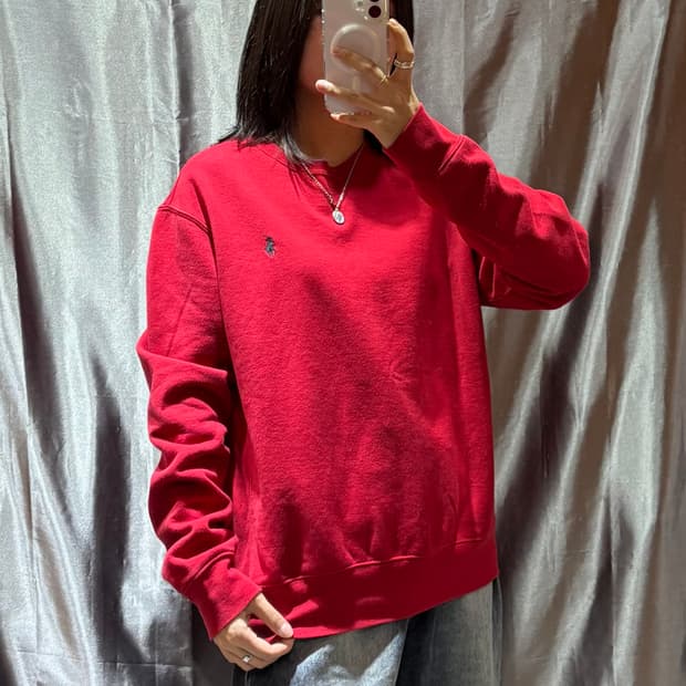 M 폴로랄프로렌 네이비포니 레드 맨투맨