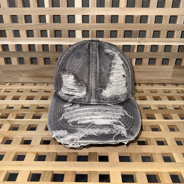 빈티지 피그먼트 워싱 데미지 캡