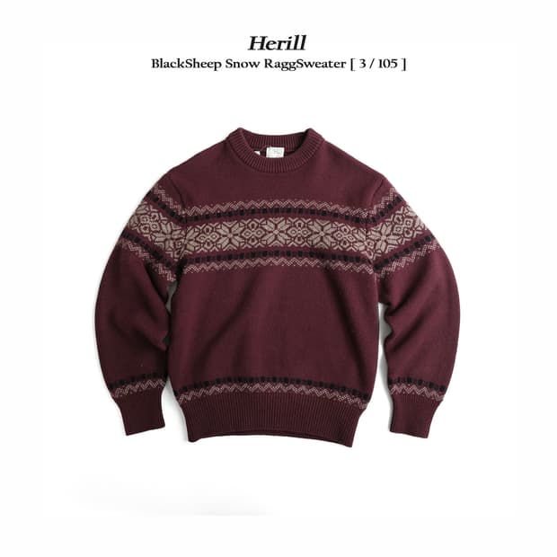 헤릴 블랙쉽 울 스노우 래그 스웨터 3(105)사이즈 herill