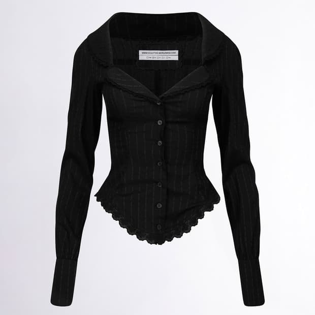 스컬프터 블라우스 블랙 L 셔츠 제니 블라우스