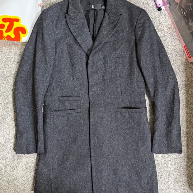 유니클로 +J 히든버튼 울 코트