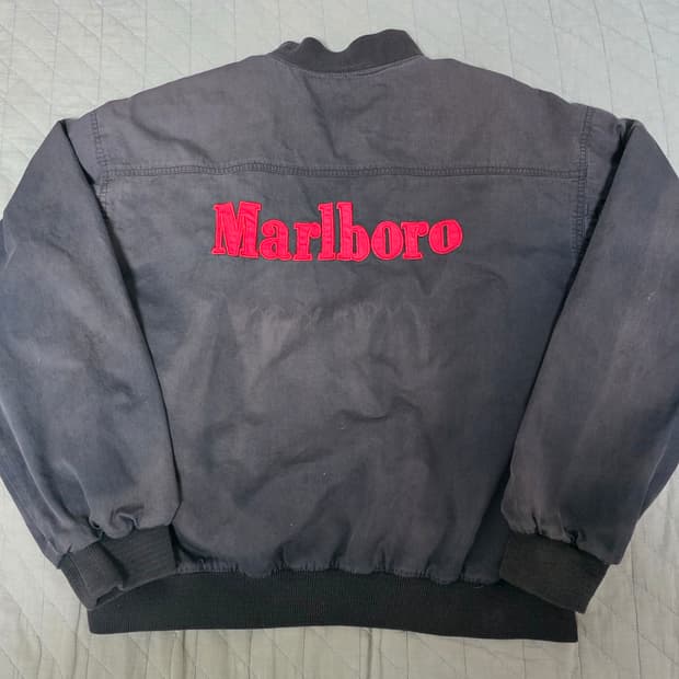 [L] 90s 빈티지 말보로 리버시블 봄버 자켓 블랙/레드 썬페이드