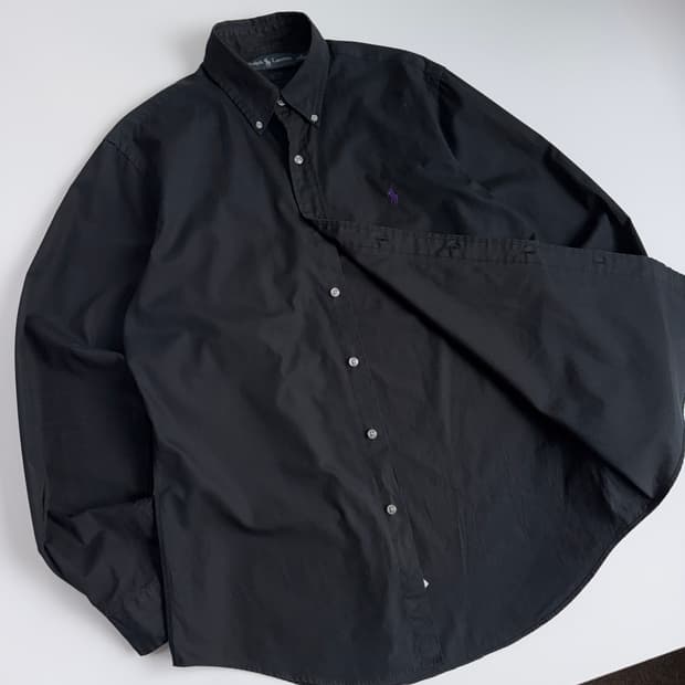 Polo  폴로 랄프로렌 자수 코튼 블랙 셔츠 