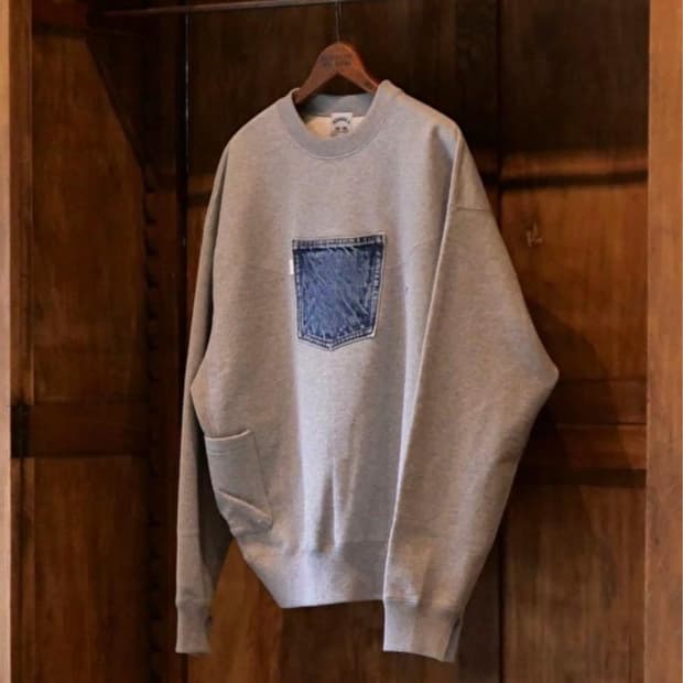 SUNSEA Pocket Sweatshirt / Indigo Denim