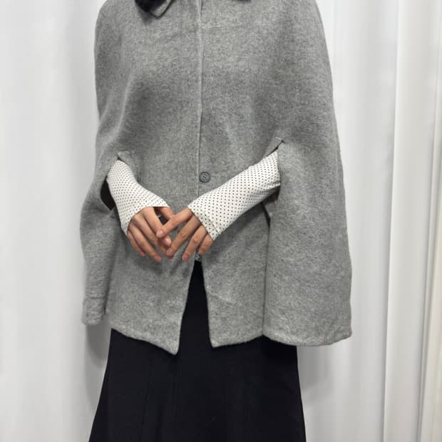soft gray wool cape