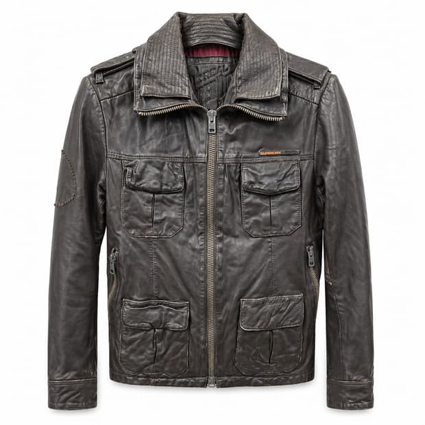 슈퍼드라이 베컴 가죽 자켓 S