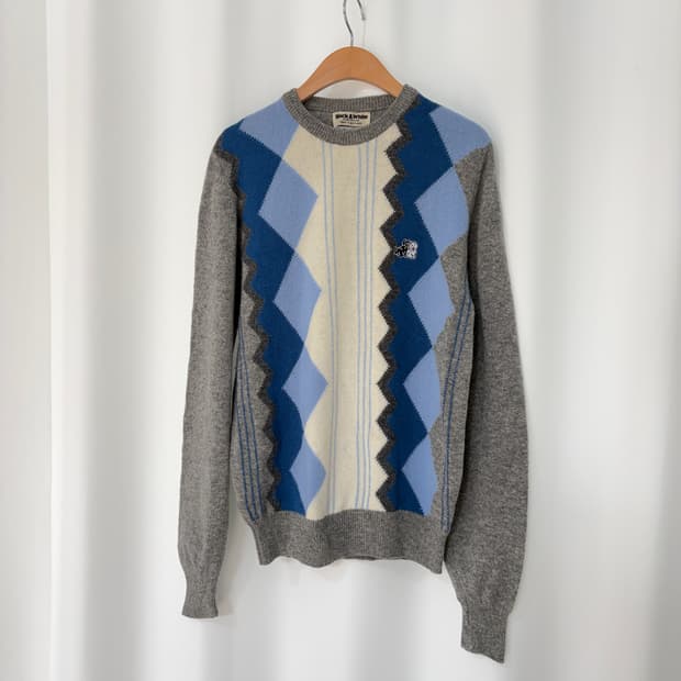 BLACK & WHITE wool knit (madeinSCOTLAND)