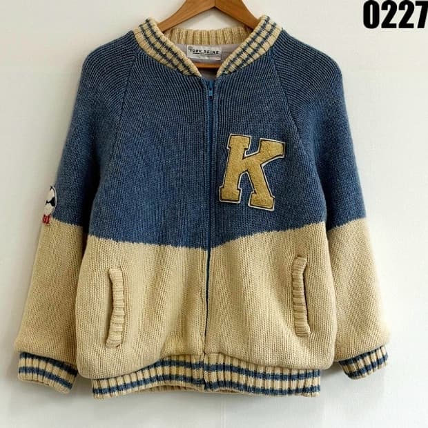 요크 레인 YORK REINE 니트 스타디움 자켓 M 