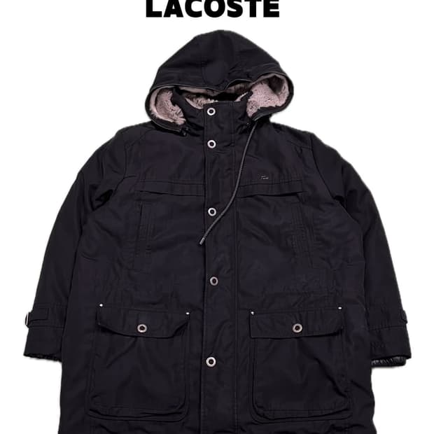 (54) 라코스테 마운틴 야상 점퍼 블랙 (내피 패딩 포함)