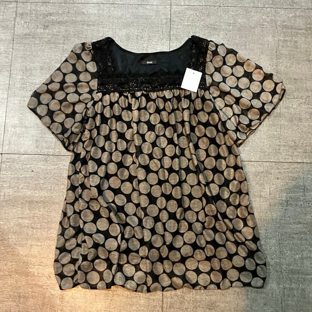 일본빈티지 Gpa 하구미모리걸 달천깔페어리 바선생 도트땡땡이블라우스