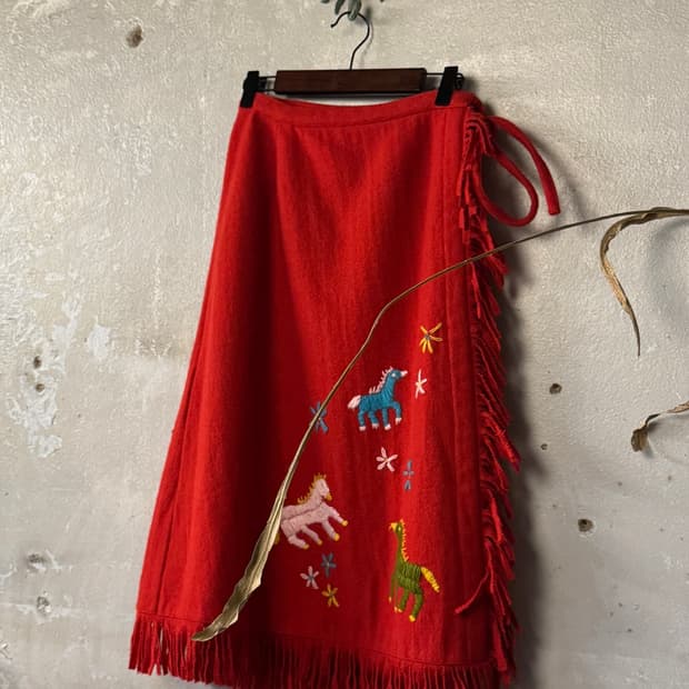 24-26inch ) eupepomboo Fringe Wrap Skirt