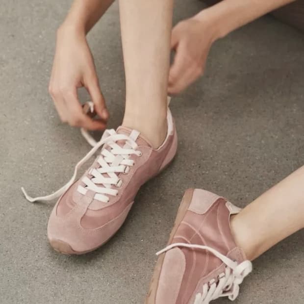 (새상품) 자라 콤비 소프트 스니커즈 핑크 38