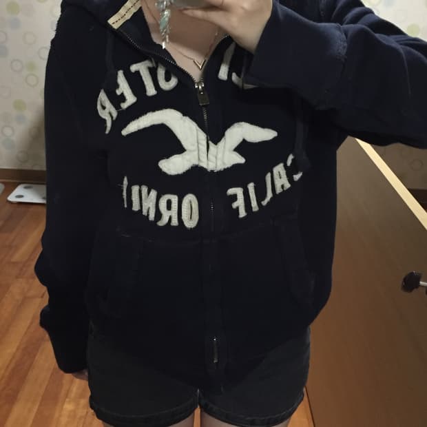 홀리스터 빅로고 딥 네이비 후드집업