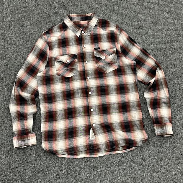 L)할리데이비슨 vintage 여성 체크 웨스턴 긴팔셔츠