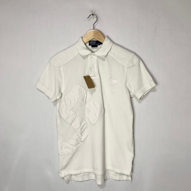 폴로랄프로렌 아이보리 빅 패치 반팔 카라 티셔츠 폴로티 M