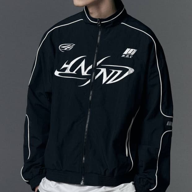 낫포너드 나일론 레이싱 자켓 블랙 M