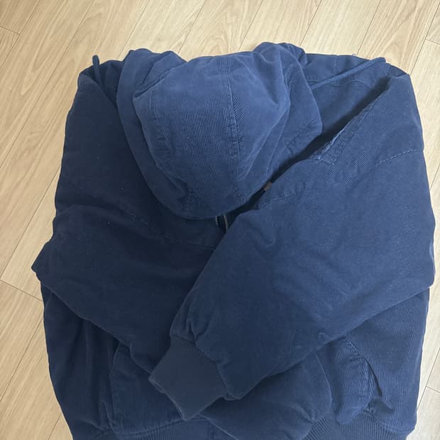 해일리 워시드 코듀로이 후디드 점퍼 네이비