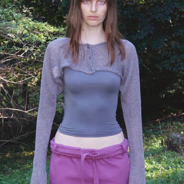Open yy CROPPED BOLERO CARDIGAN, GRAY