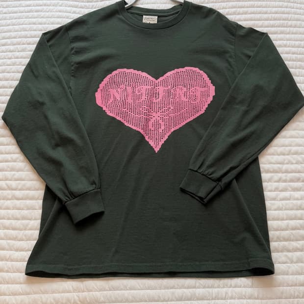 나이트프루티 Heart bomb loose sleeve tee (gree